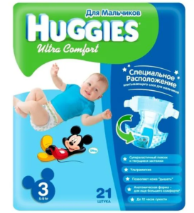 Подгузники  Huggies Ultra Comfort Conv 3 №21 мальчик упак